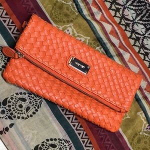 Nine West Woven Orange Wristlet/Crossbody